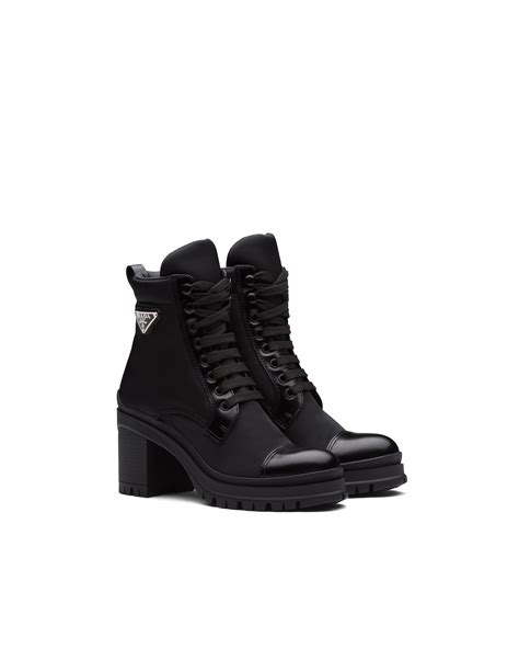 prada brushed leather laced booties|prada black ankle boots.